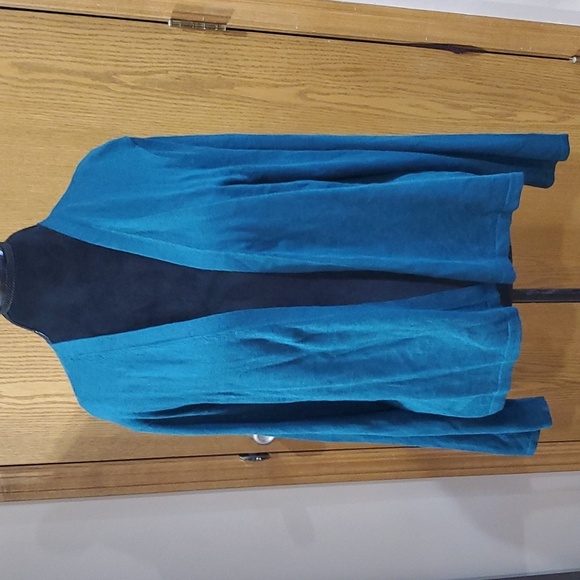 J Jill nwt linen cotton blend open front cardigan pacific blue - Picture 1 of 5
